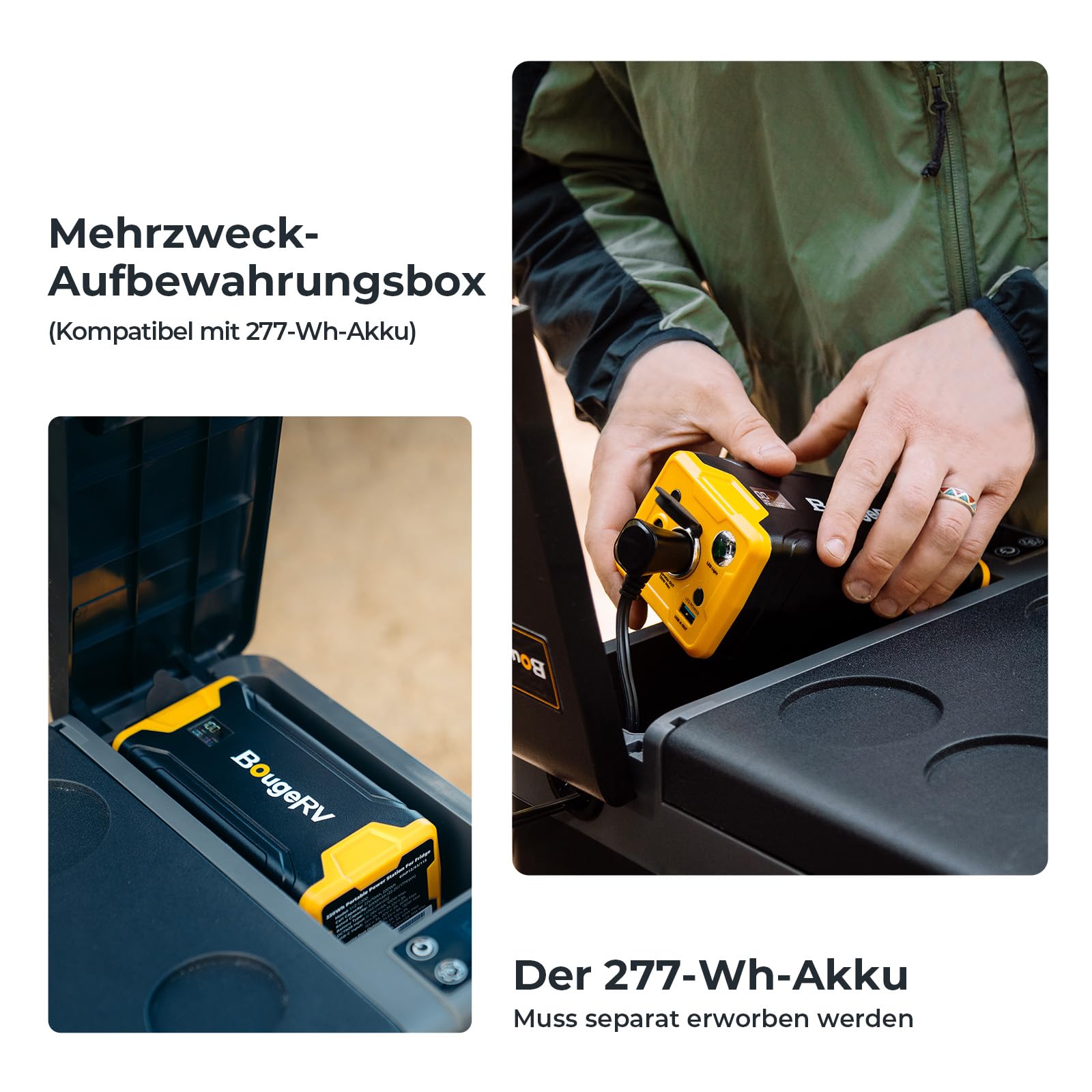 BougeRV CRPRO kompresor kuchenny 12 V, 20 litrowy pojemnik samochodowy (-22℃ ~ 10℃), 12/24 V DC i 110-240 V AC przenośna szafka do kuchni, 12 V, do samochodu, na kemping, do Reisen, szara (wersja