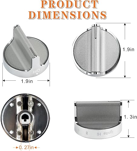 Miniatura 2 de TOMOON 2025 W10766544 - Perillas de estufa de gas de repuesto para Whirl.Pool Range Oven WFG540H0ES0 10430807 W10676228 4248219 AP5958476 PS10067059