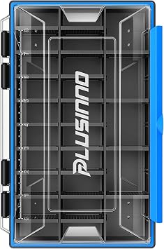 PLUSINNO Tackle Box Organizer, 1/2 Packs Waterproof Tackle Trays, Fishing Tackle Box with Removable Dividers, Fishing Box Tackle Trays and Terminal Tackle Storage