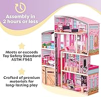 Vista 6 de KidKraft Casa de muñecas de madera Shimmer Mansion para muñecas de 12 pulgadas
