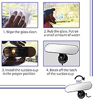 Vista 6 de 1 espejo retrovisor con ventosa, espejo retrovisor HD para automóvil, ABS ajustable antirreflejo, para la mayoría de automóviles, SUV, camiones