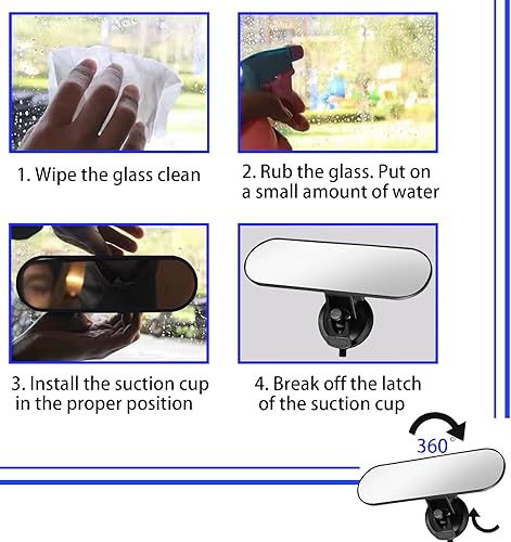 Miniatura 6 de 1 espejo retrovisor con ventosa, espejo retrovisor HD para automóvil, ABS ajustable antirreflejo, para la mayoría de automóviles, SUV, camiones