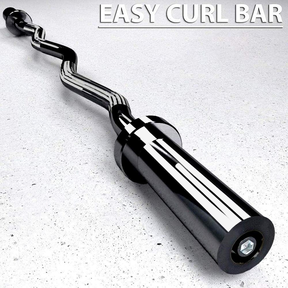 Riarevt Olympic Super Curl Barbell Bar for Universal Strength Training