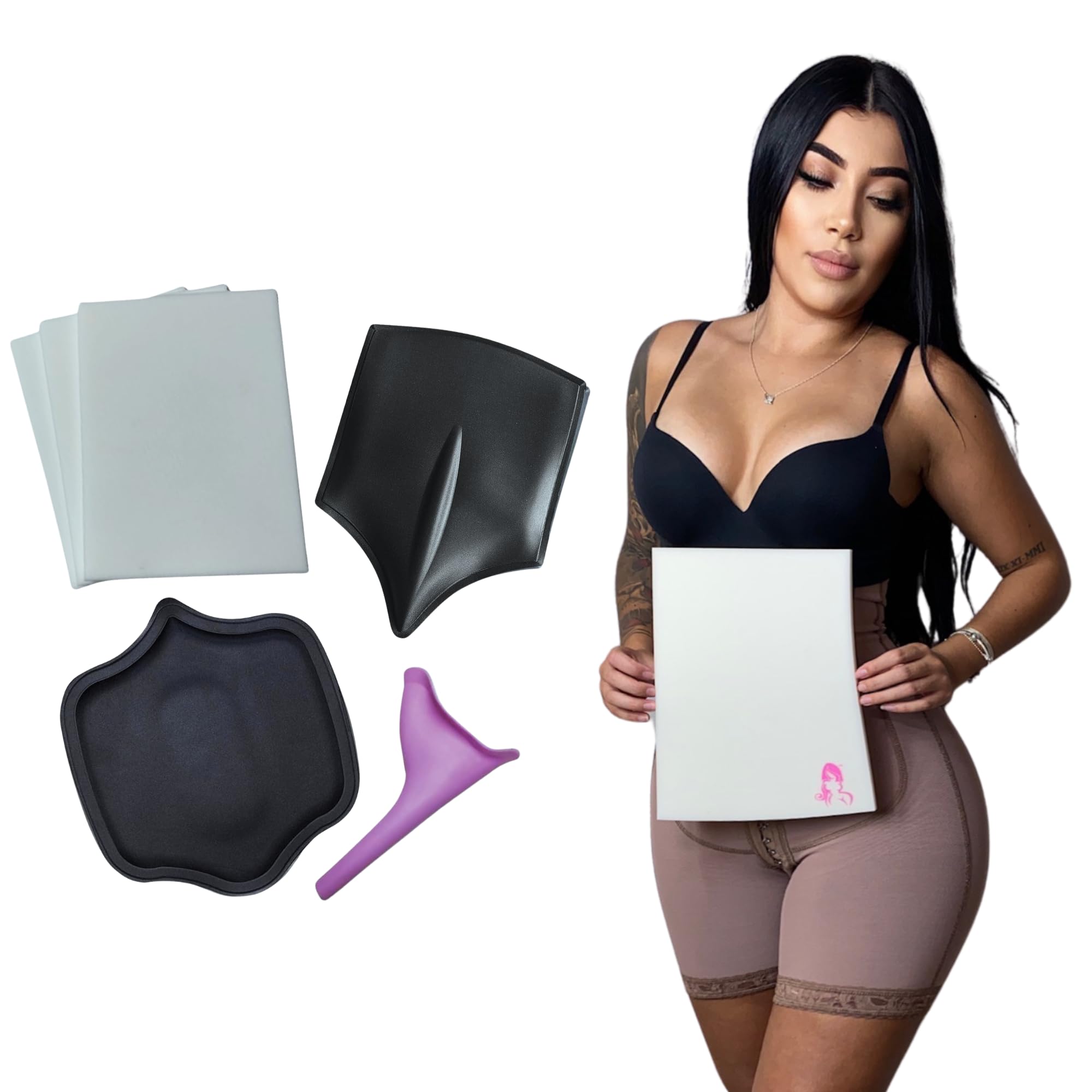 bombshell booty pillow Abdominal Board 360 Lipo Post Surgery Set, BBL Molder Backboard, Butterfly Abdominal Tablet, 3 Lipo Foam for Tummy Tuck,