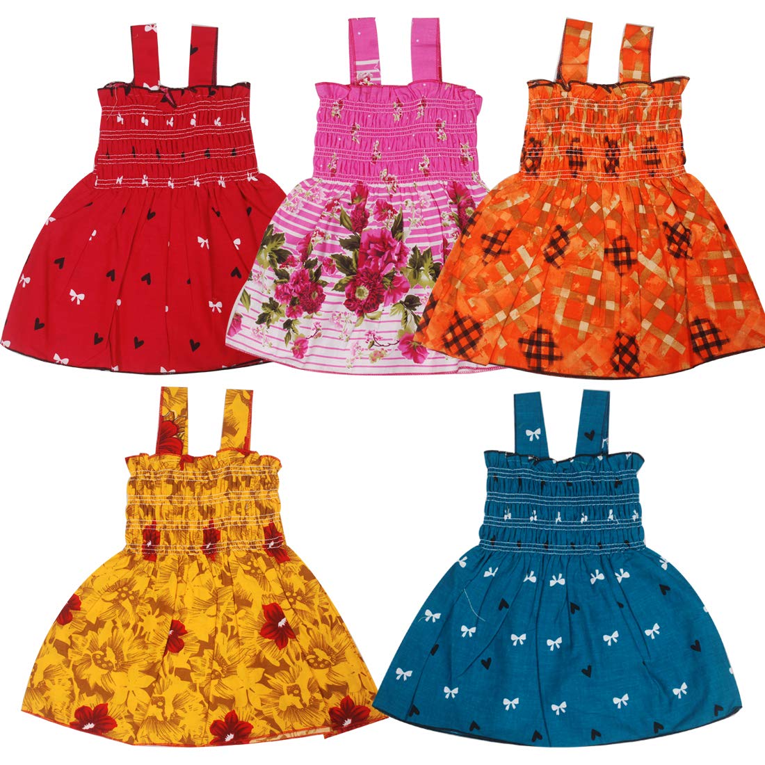 KIDDY STAR Baby Girls' Knee Length Frock Dresses AG-001