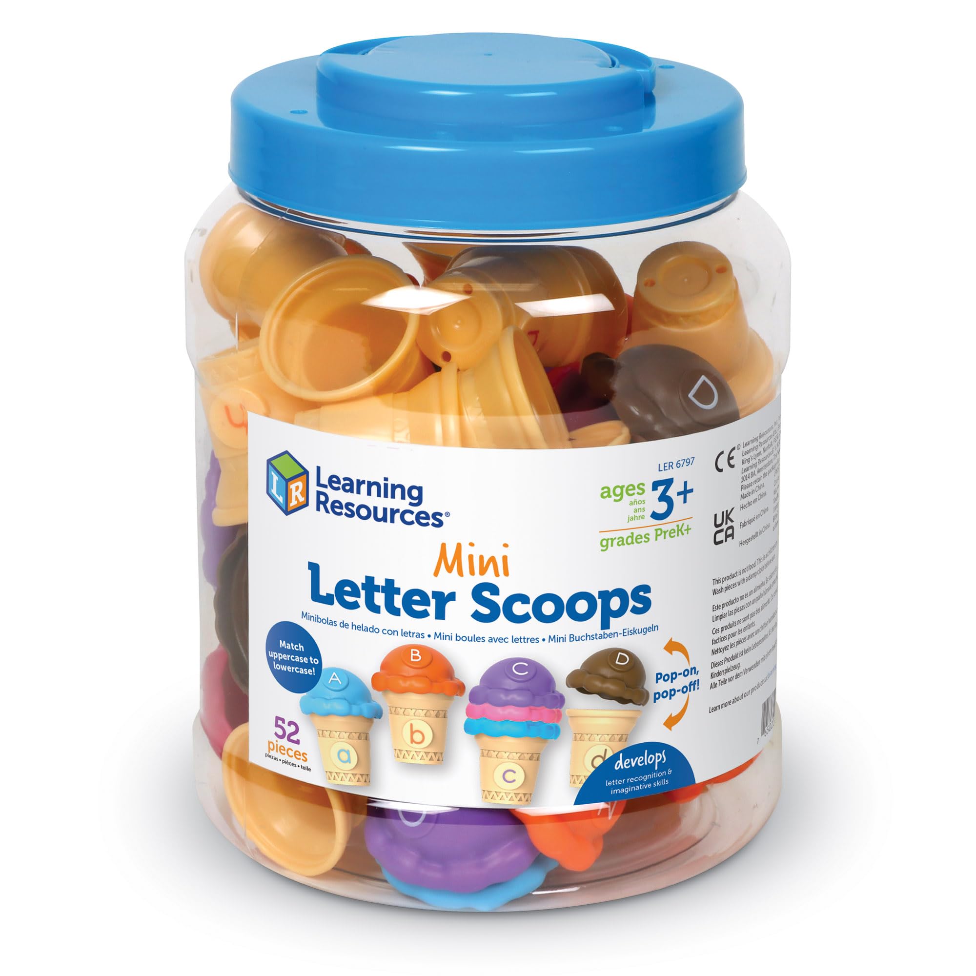 Mini Letter Scoops, The Original Ice Cream Letters Toy | Toddler Learning Toys, ABC Letter Matching Game, Alphabet Toy for Toddlers, Toddler Preschool Toys, Alphabet Puzzle