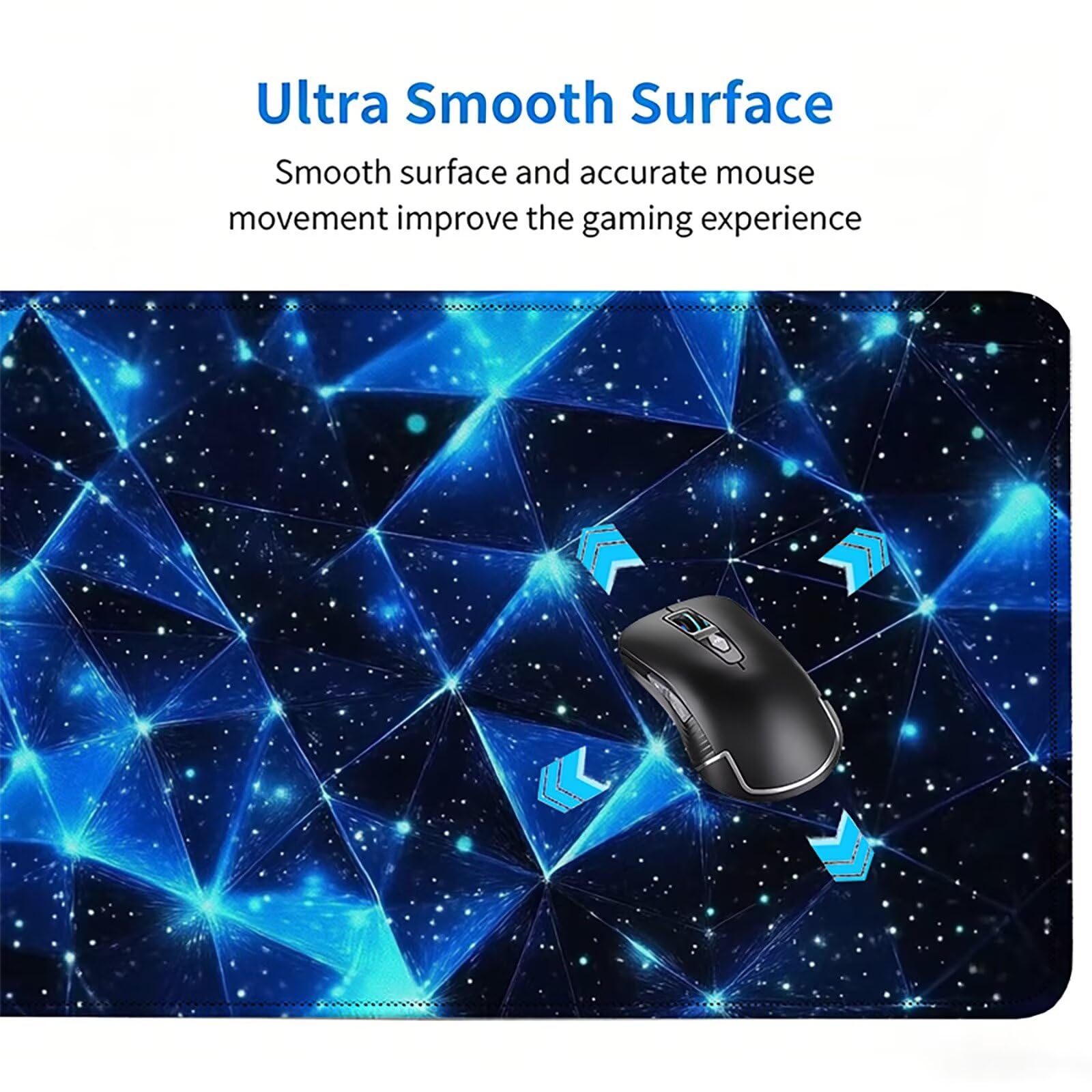 Tappetino Mouse Gaming, 1200x600mm Tappetino Mouse XXL nero 0c0-323 | Mouse Pad Grande, Ottimizzato per i Sensori da Gioco, Migliora Precisione e Velocità, per Mac e PC, blu