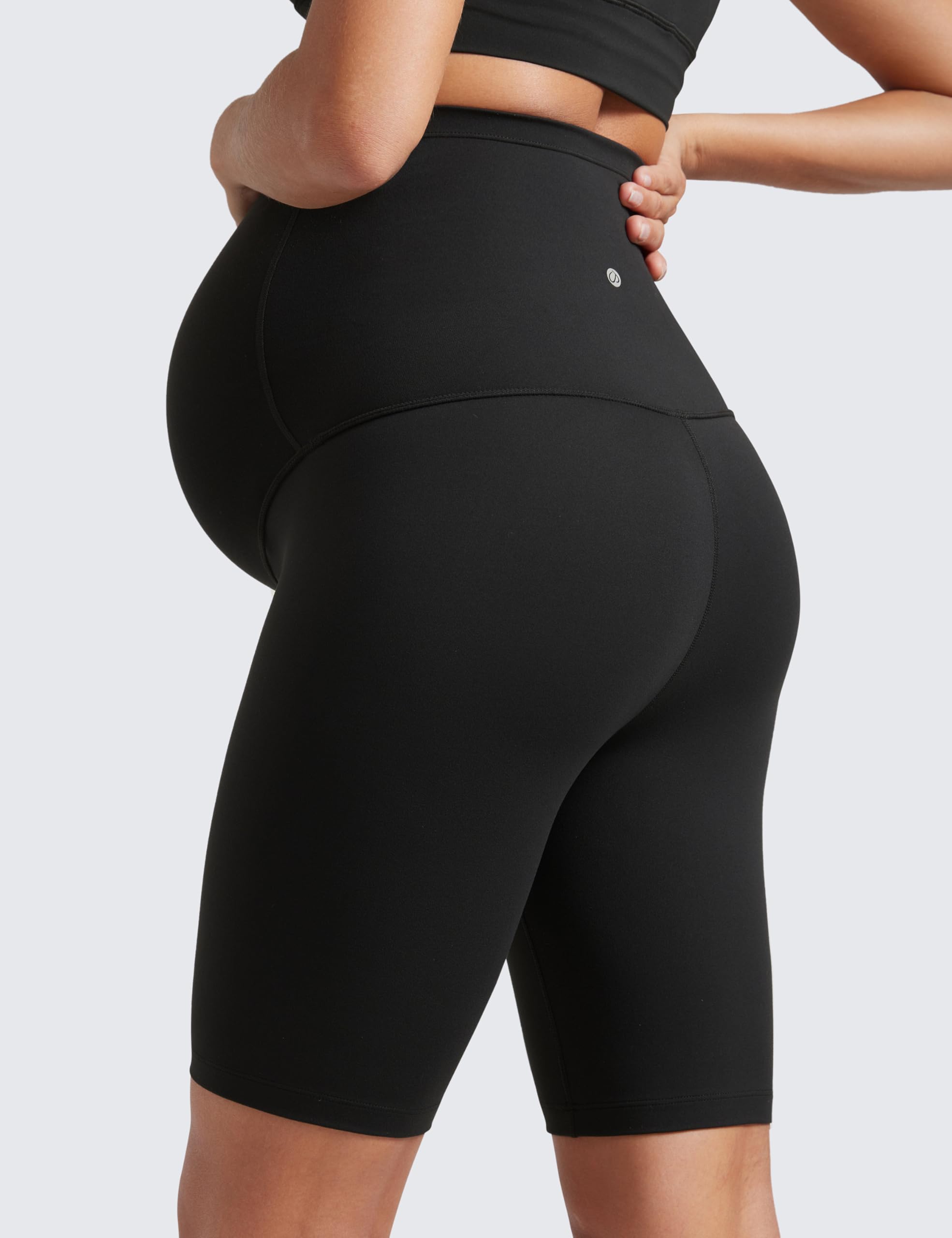 CRZ YOGA Damskie szorty ciążowe Butterluxe Biker Shorts zakrywające brzuch 8" - odzież sportowa do ćwiczeń jogi w ciąży