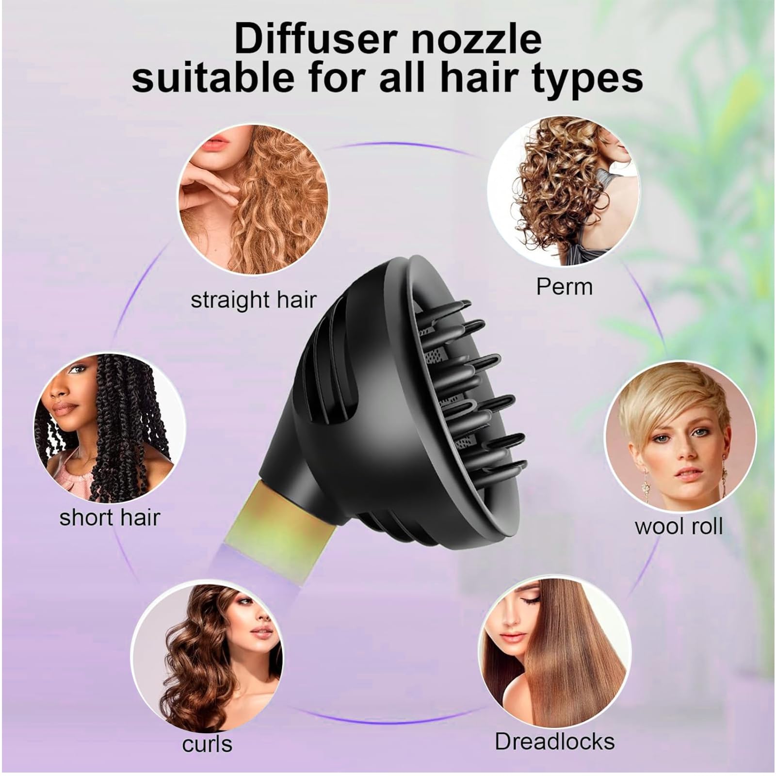 Diffusore per Dyson Airwrap, Asciugacapelli, Diffusore Capelli Ricci Universale per HS01 HS05 HS08, 2 in 1 Embocco, Styling Aria, Asciugatura Rapida, Portatile Diffusore Phon