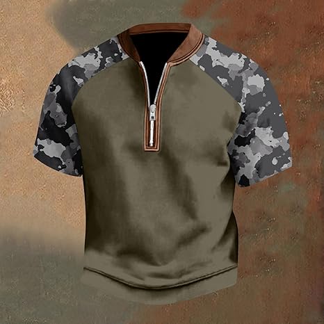 Sweat-shirt D'été Camouflage à Manches Courtes Pour Homme - Demi