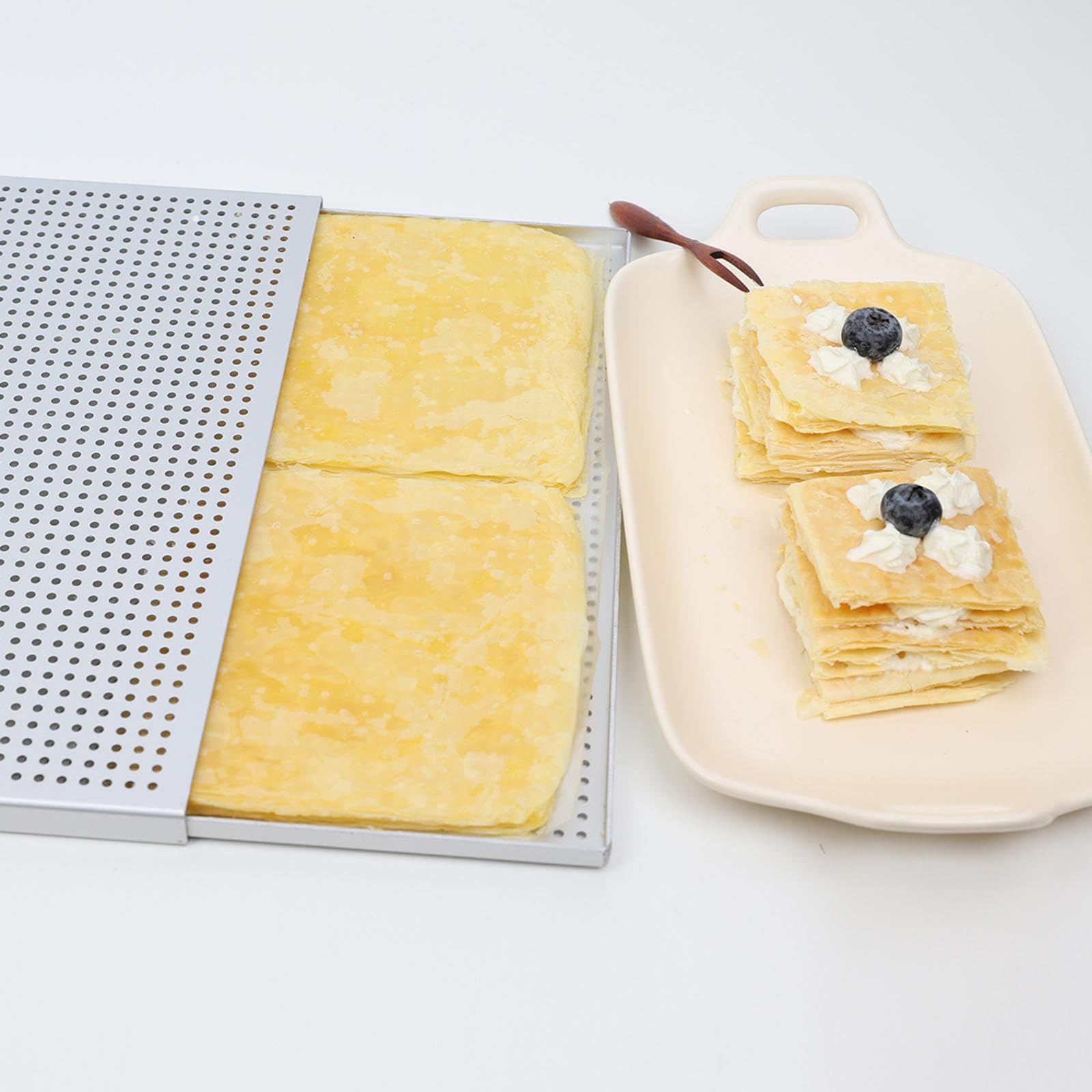 Backblech-Set aus eloxiertem Aluminium, 35 x 25 cm, ofenfest, schnelle Wärmeübertragung für Dessert, Brot, eloxiertes Keksblech, 2er-Set