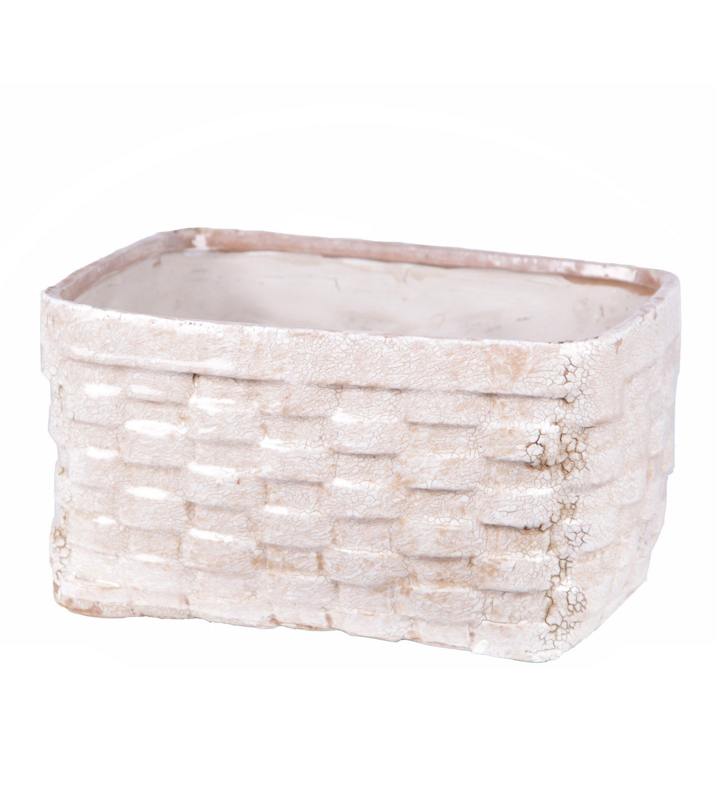 Privilege International 66659 Wide Ceramic Weave Basket