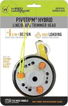Pivotrim Rino Tuff Universal Hybrid String and Bladed Trimmer Head Replacement,Black