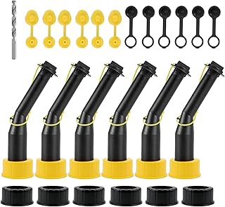 Gas Can Spout Nozzle Set Replacement Universal Kit Leakproof Angle Filter Screen Gasket Vent Cap Drill Bit for Old Gas Can 6 Pack