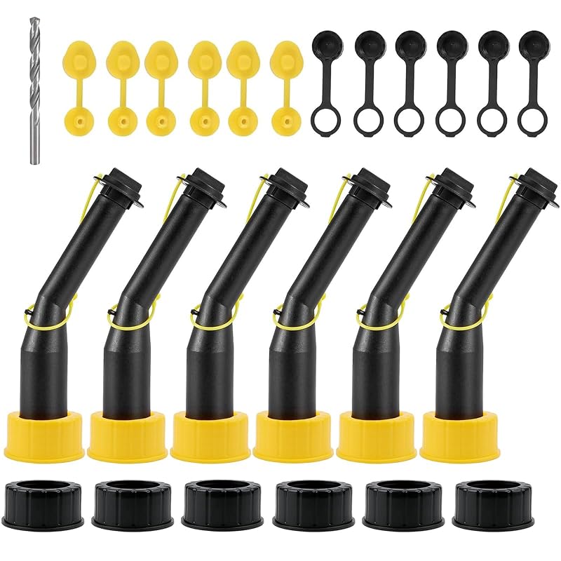 Kit de Bicos e Acessórios de Reposição para Galão de Combustível Gedlex com Filtro, Respiro e Tampas, 6 peças