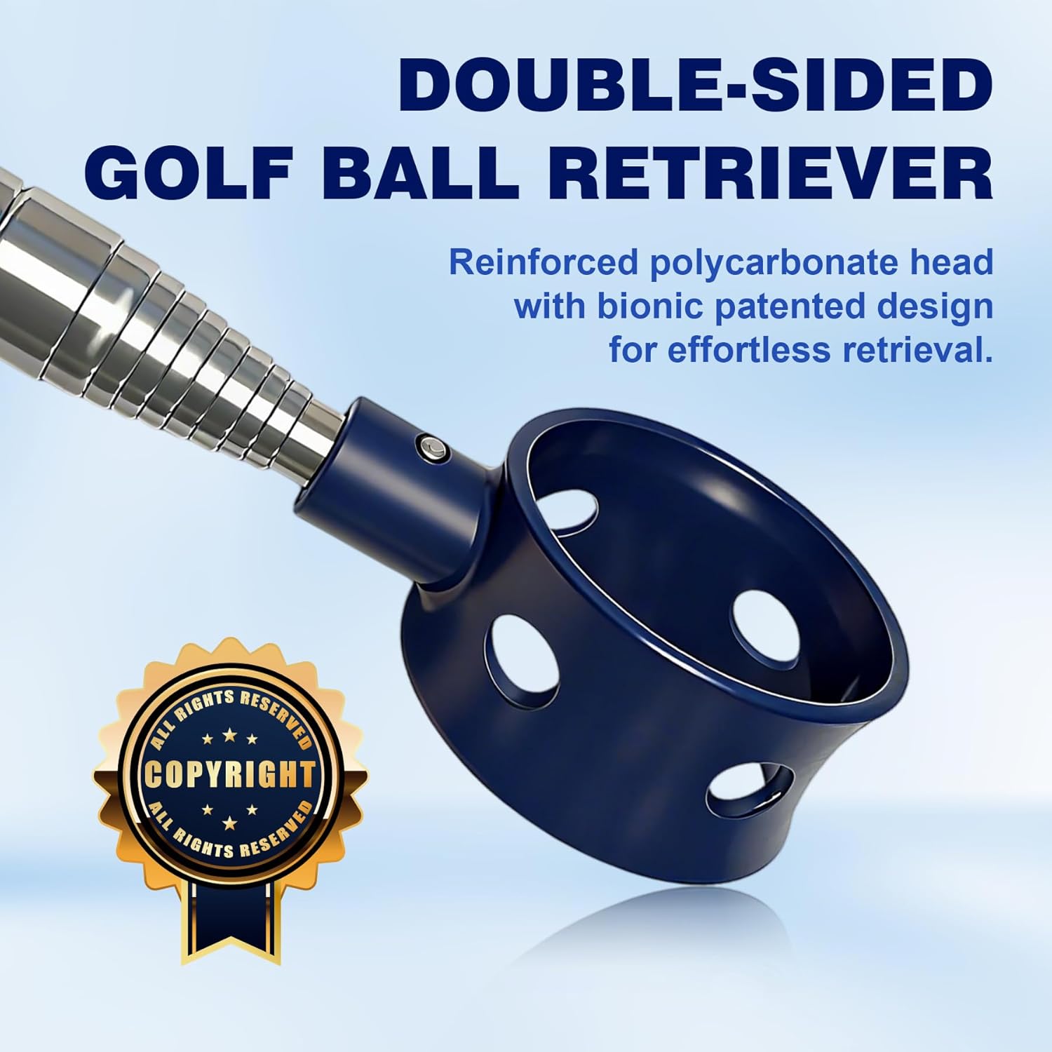 Golf Ball Retriever Telescopic for Water, GolfBall Grabber Tool, Golf Accessories Gifts for Men, Women & Golfers, Golf Balls Picker with Stainless Steel Shaft&Non-Slip Rubber Grip - Image 3