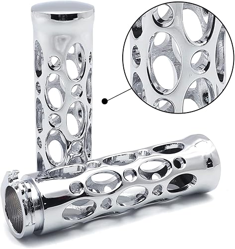 HTTMT TRHB103-CD-1 pulgadas agujero de motocicleta cromado forma hueca 1 pulgada agarre de mano compatible con Nomad Drifter Vulcan 1600 2000 Harley
