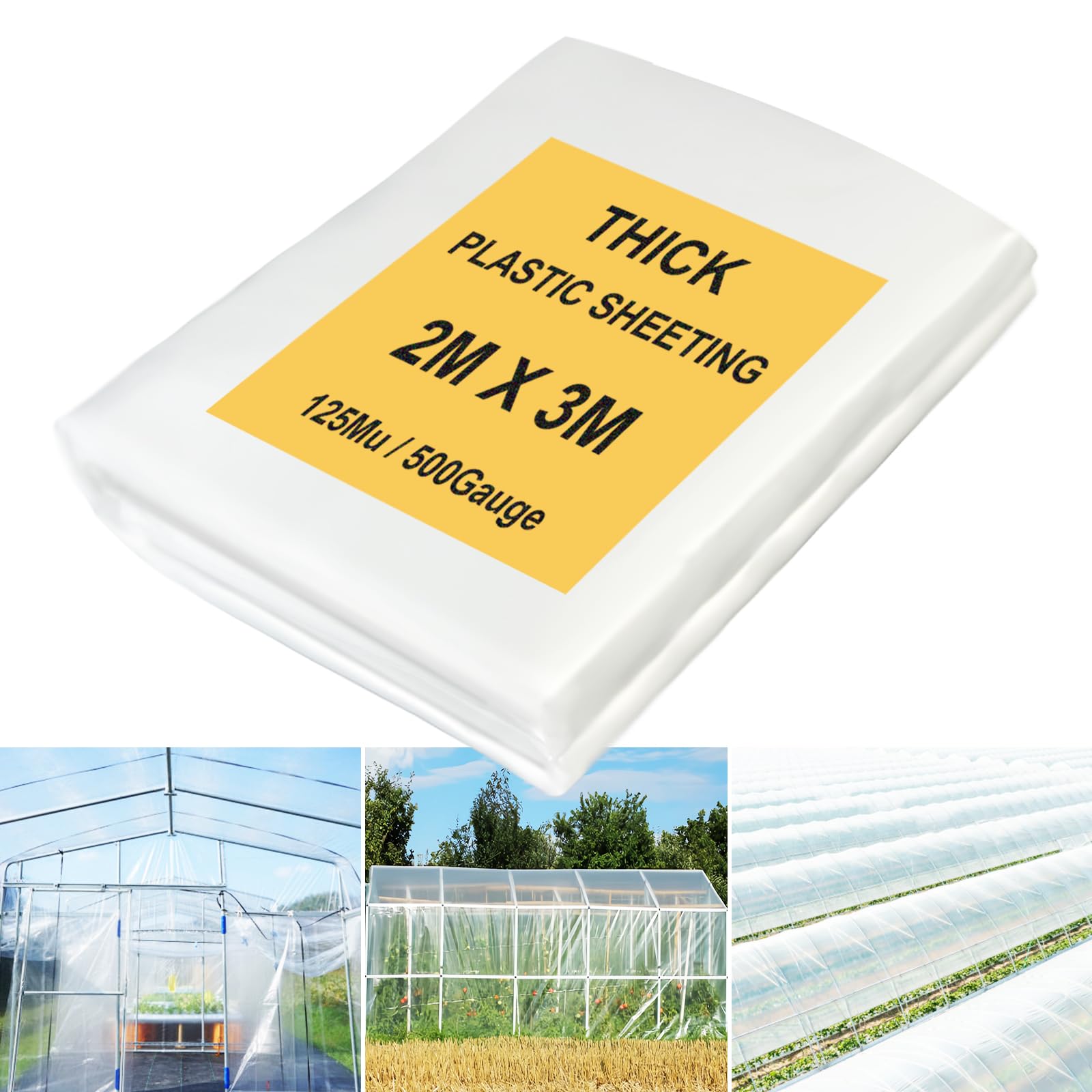 JNBGTU Plastic Sheeting Heavy Duty Polythene Sheeting, Thick Large Clear Plastic Dust Waterproof Sheets