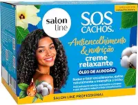 Salon Line S.O.S Cachos Creme Relaxante Antiencolhimento e Nutrição com Óleo de Algodão, 200g