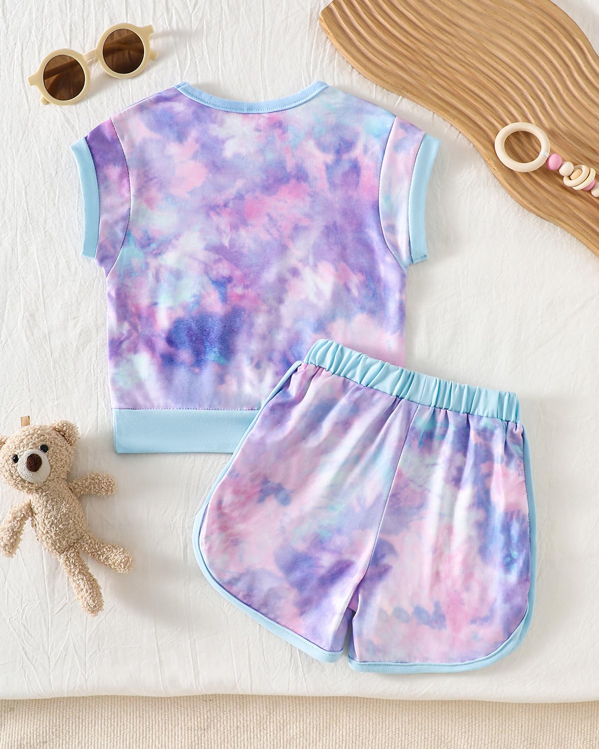 FishingDino Mädchen Kleidung Sommer Set Gr 92-116, Ärmelloses Color-Block Jogginganzug Sport Outfit, 2-teilige Kinderkleidung Mädchen für aktives Spielen