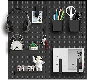 Versatile Pegboard Kit for Home, Office, and Gaming (Black)
