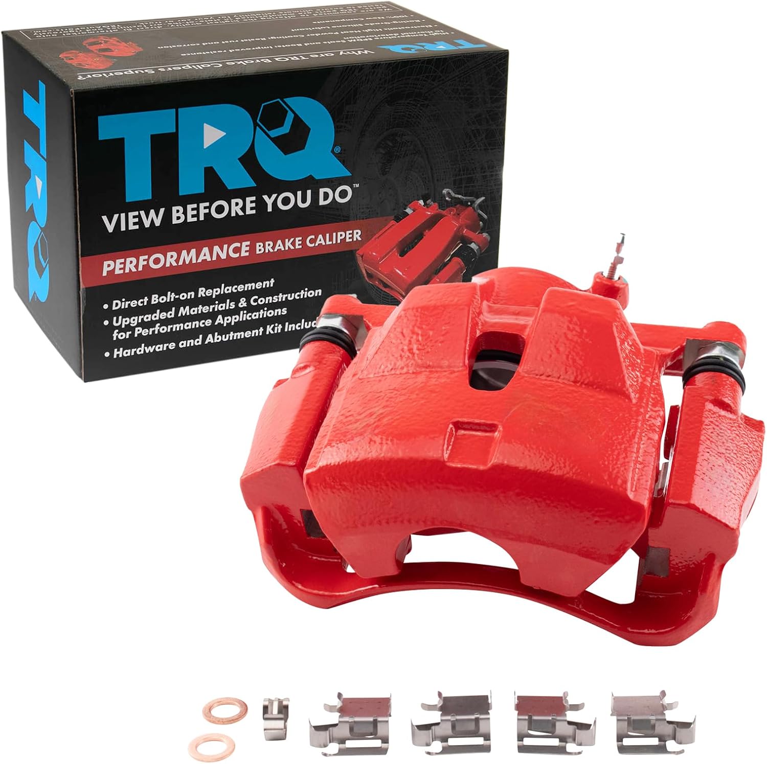 TRQ Front Left Brake Caliper w/Bracket Performance Red Drivers Side Compatible with 2010-2012 Lexus HS250h 2008-2015 Scion xB 2012-2017 Toyota Prius V 2011-2018 RAV4