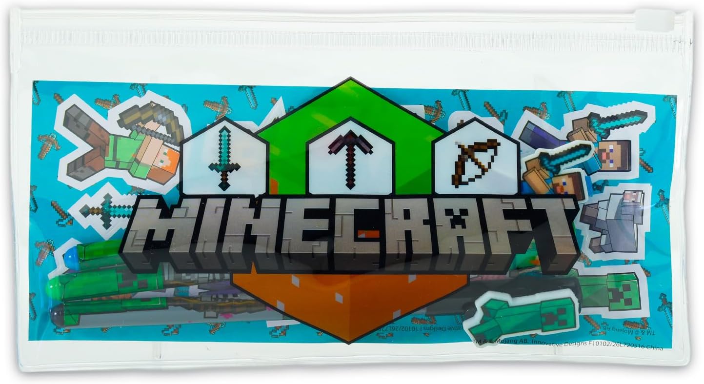 Minecraft Pencil Case for Kids Bundle - Minecraft Pencil Pouch, Pens, More image 3
