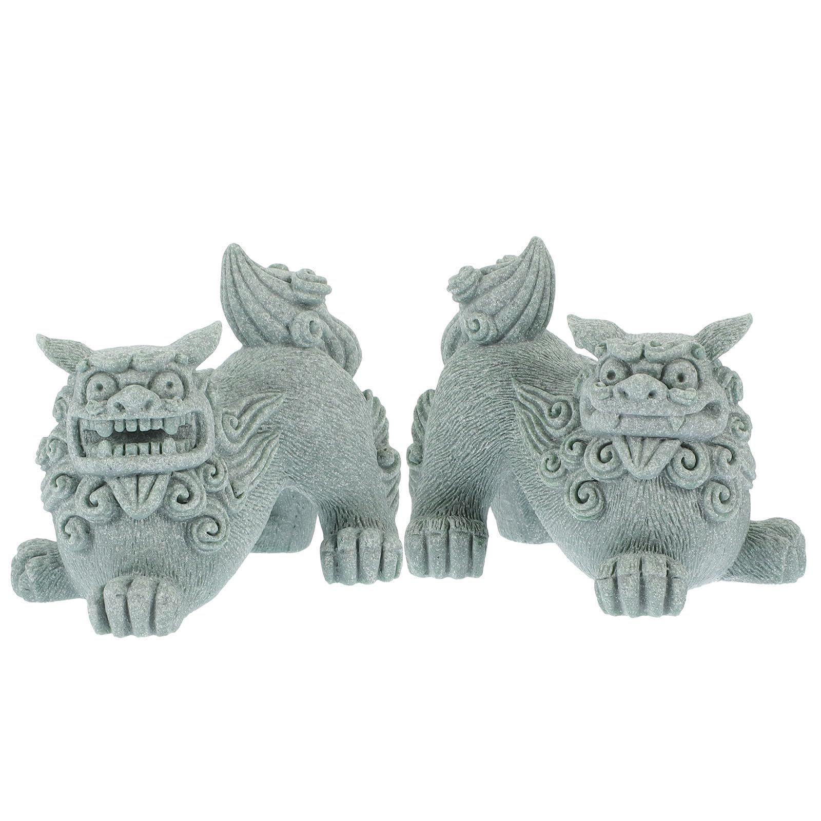 Statue lion en grès stable et durable pour remplacer les décors de jardin fragiles