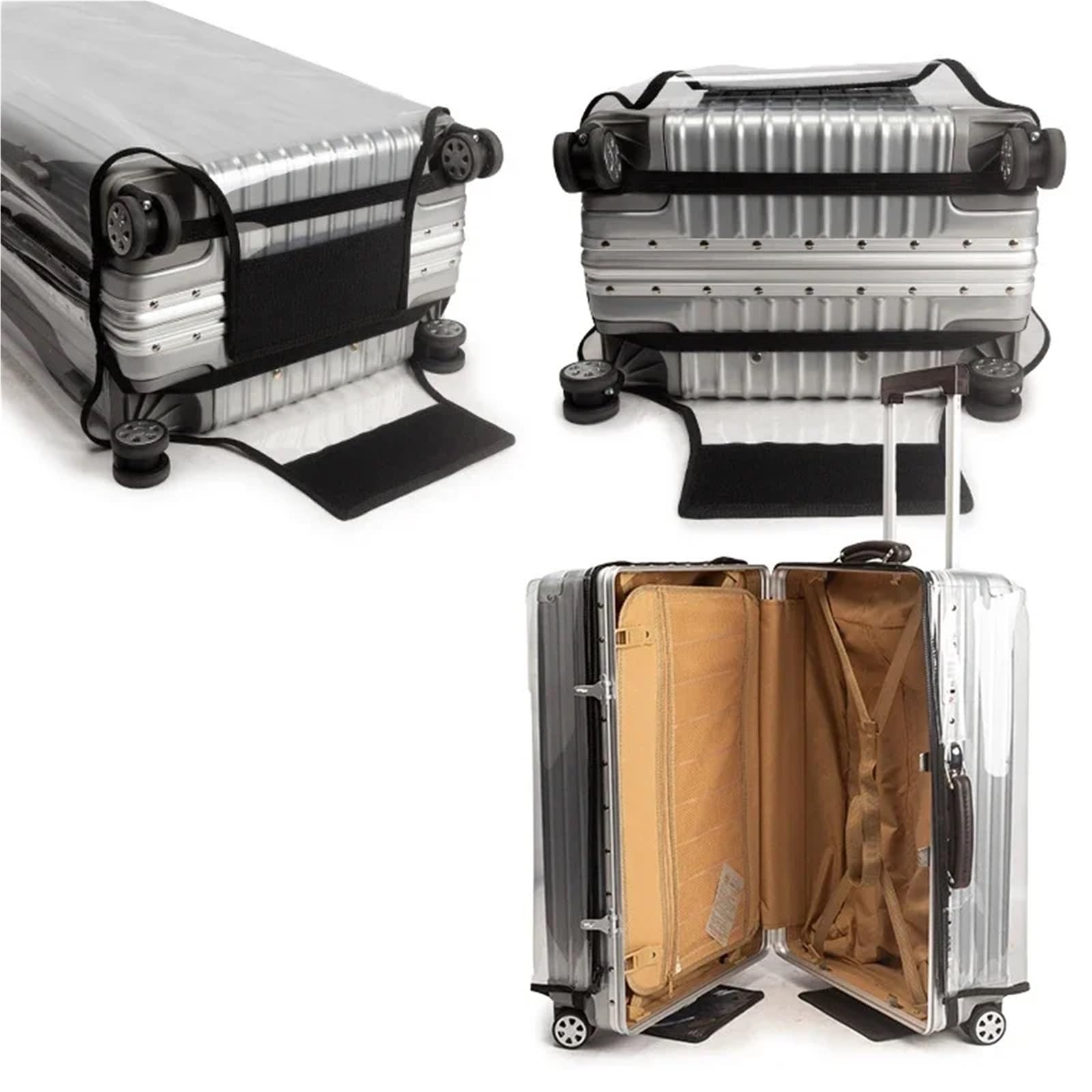 Cubierta de Equipaje Funda Transparente Universal con Cremallera, Protector de Maleta, Cubierta de Equipaje Habitual, 22 "24" 26 "28" 30 "de Espesor, Accesorios de Viaje de PVC(26inch)