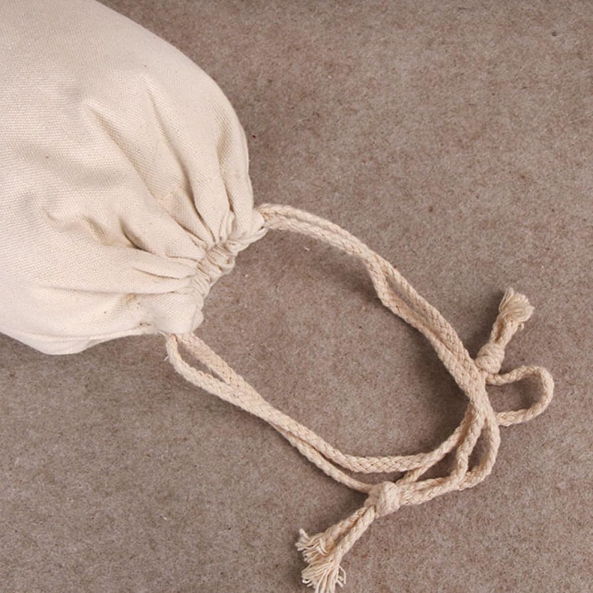 2pcs Cotton Drawstring Laundry Bag, 28x22, Beige Wash Bag