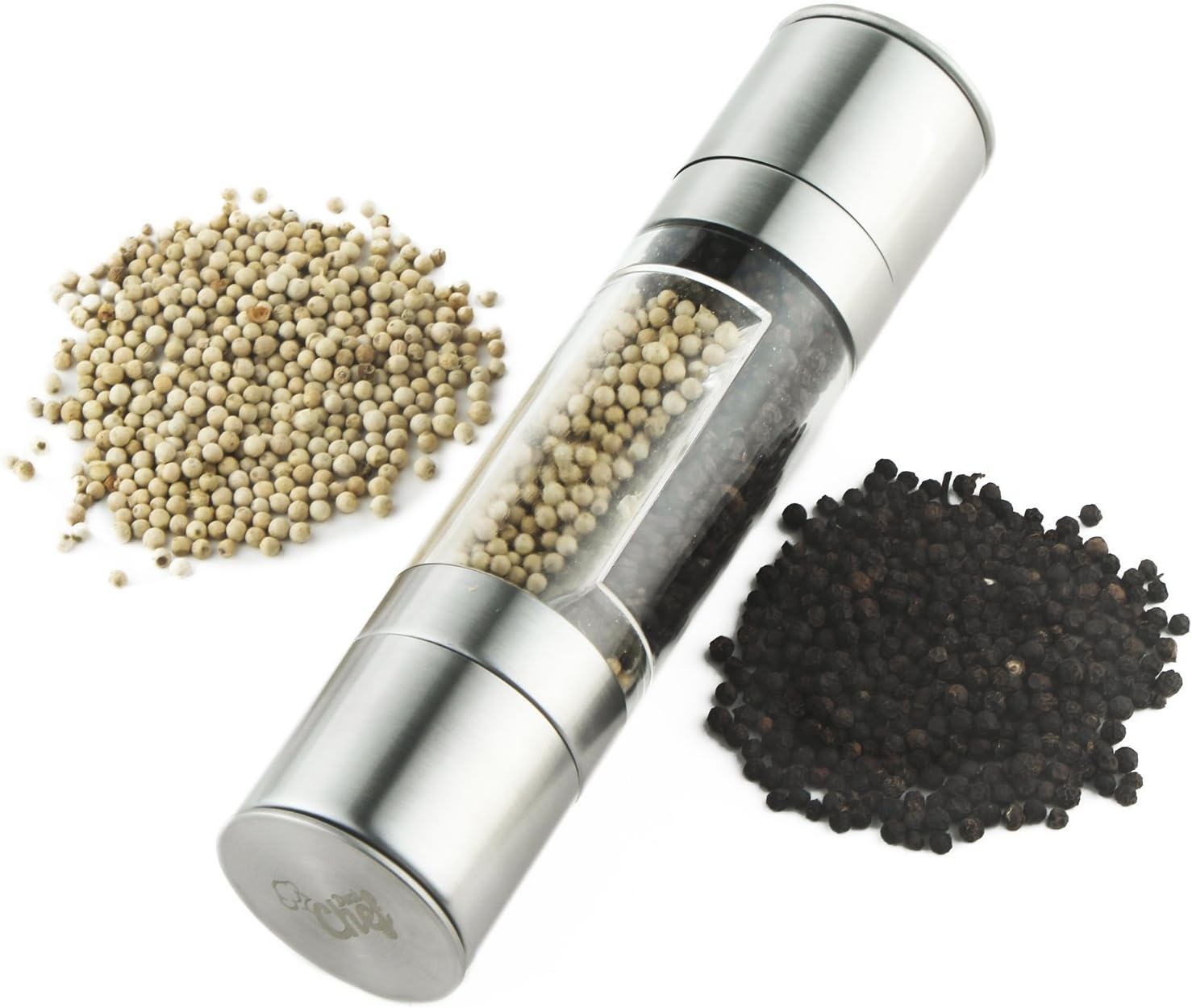Salt and Pepper Grinder Shaker Mill 2-in-1 with Adjustable Grinding Mechanism - Directions Included