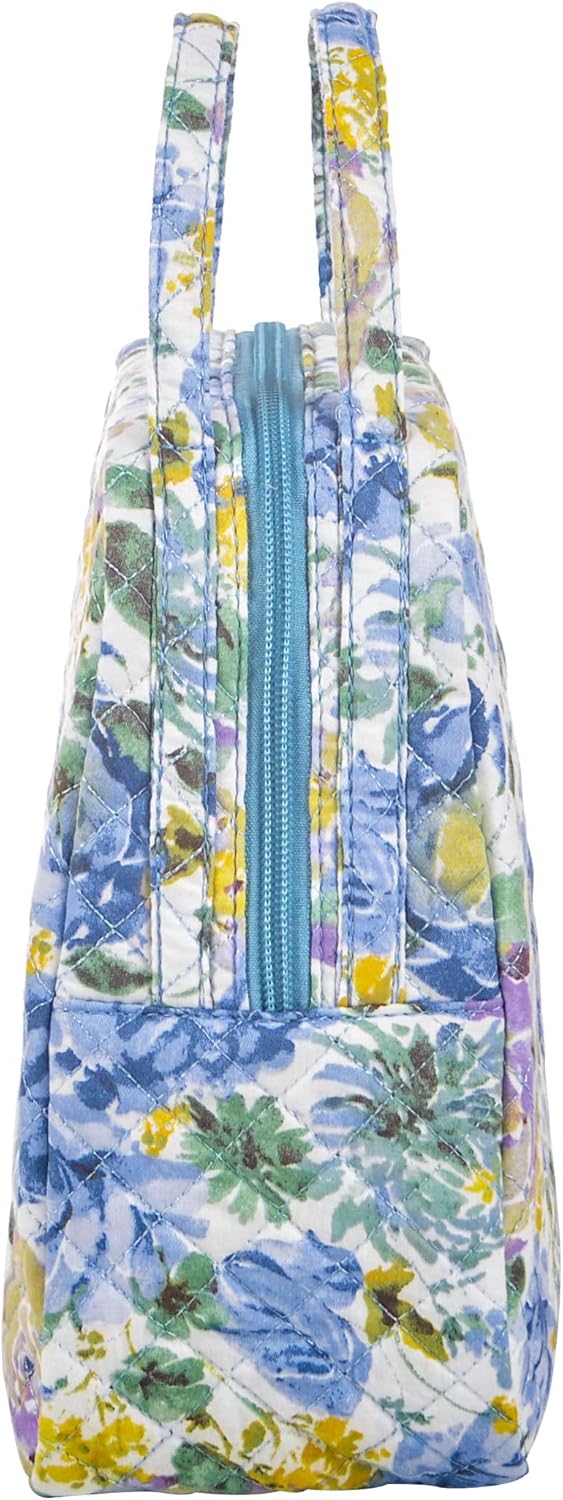 Machine Washable Women Quilted Fabric Insulated Reusable Cooler Lunch Bag Tote Adult Thermal Lunch Box Storage Bag for Ｗork (Floral #2) - Image 8