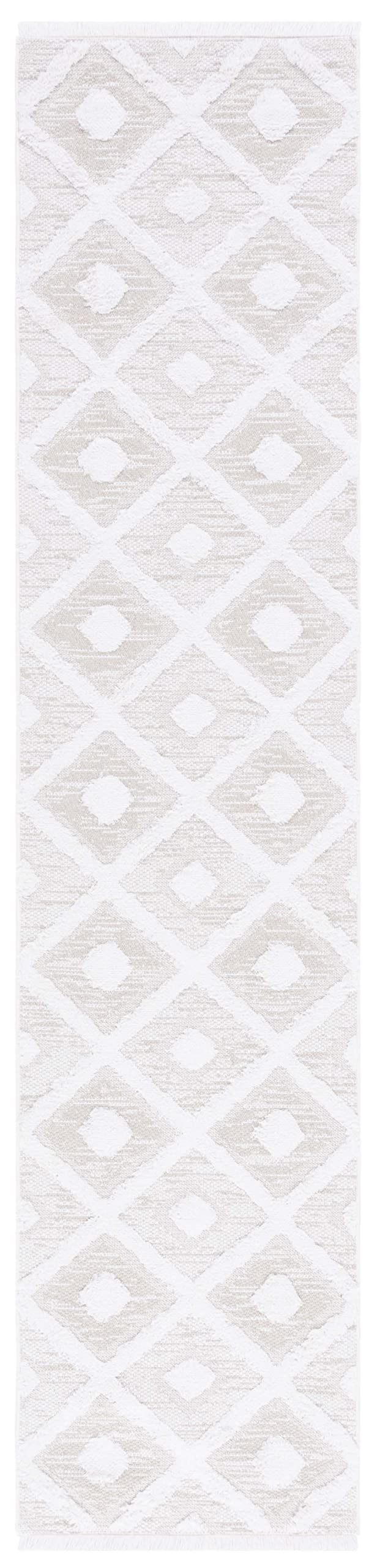 Safavieh Augustine AGT730B Tappeto Runner 5x2.9 Mt Beige E Avorio - Design Marocchino Con Frange, Pelo Piatto, Antimacchia - 2