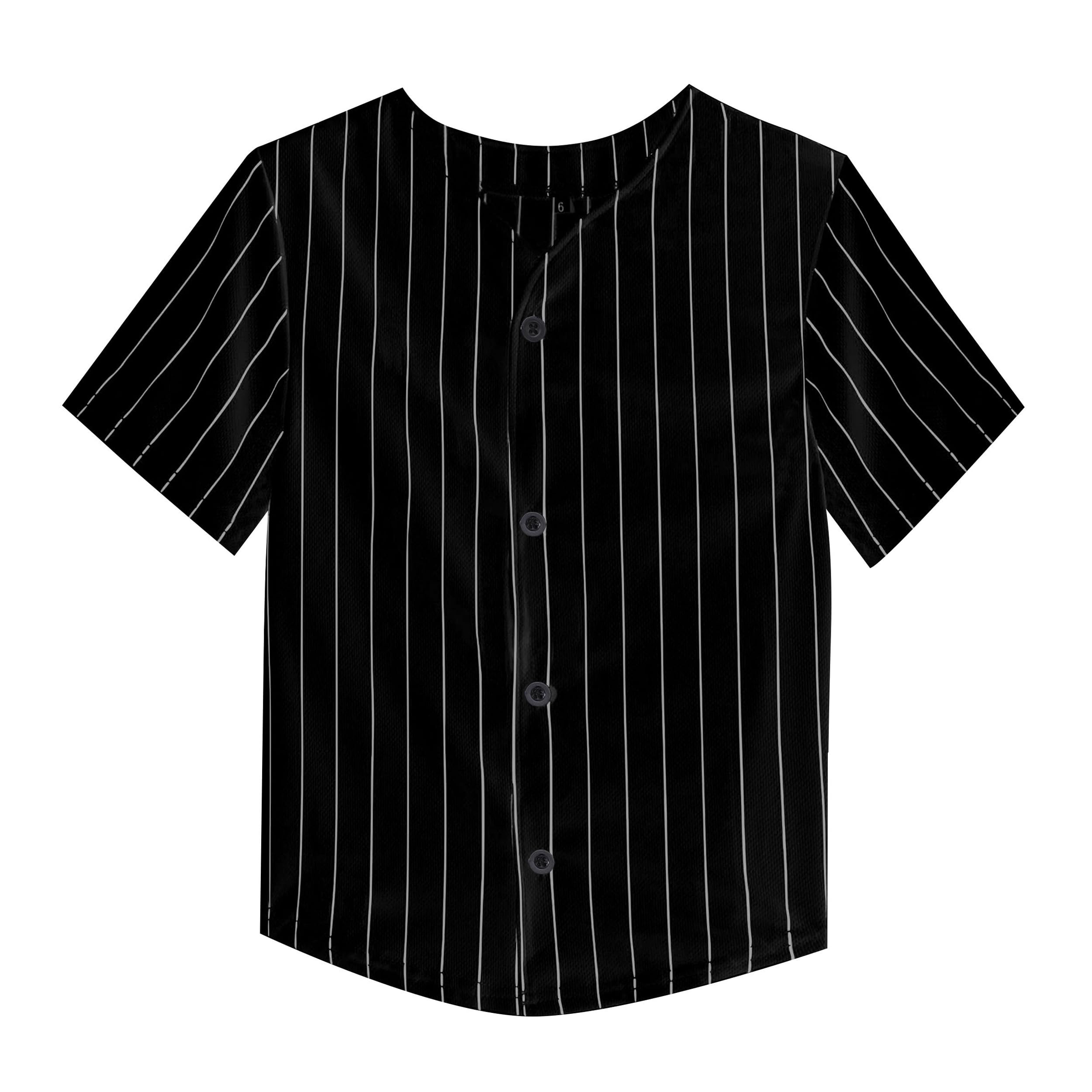 Yuji Itadori Kids Baseball Jersey Button Boys Short Sleeve T Shirts Hip Hop Fashion Casual Sports Black White Shirt Striped 14 Years - softball | Mubboo