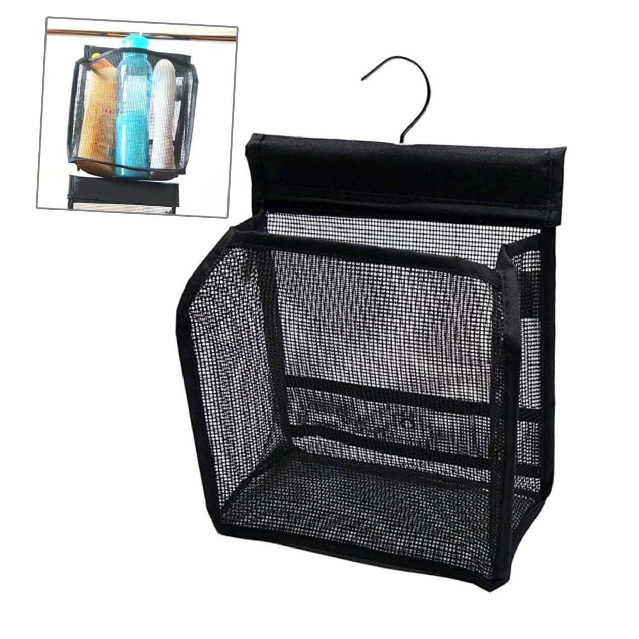 Sosoport Borsa Da Doccia in Rete Gancio Multiuso, Organizer Bagno Ampio Scomparto in Nylon e Pvc, Set 3 Pezzi Per Viaggio, Palestra e Dormitori