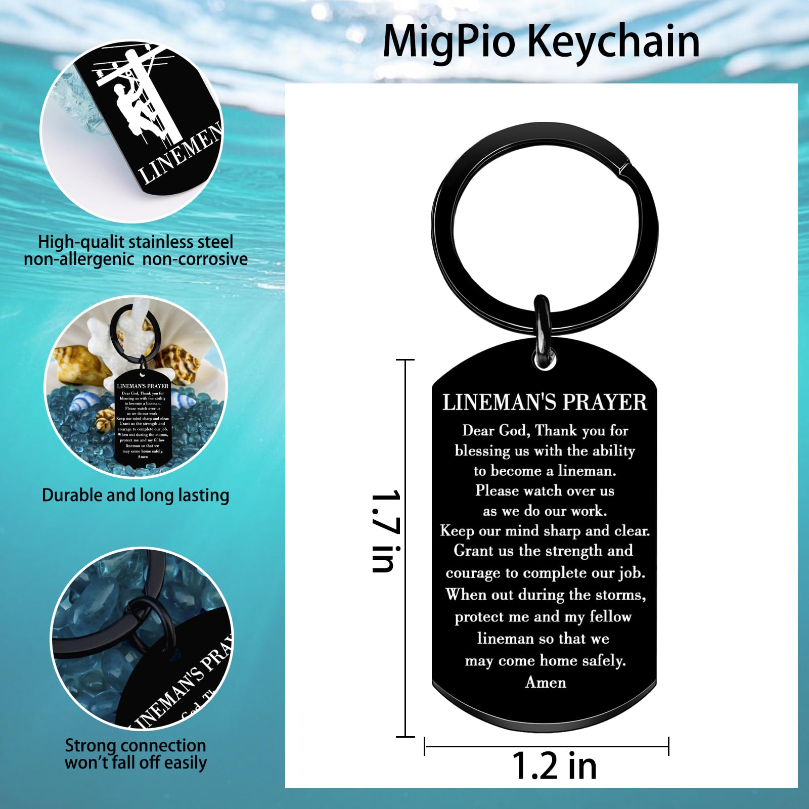 Lineman Gifts for Men Lineman Tools Linemen Prayer Keychain Lineman Party Decorations Linemans Appreciation Gift Birthday Valentine's Day Father's Day Gifts for Linemen