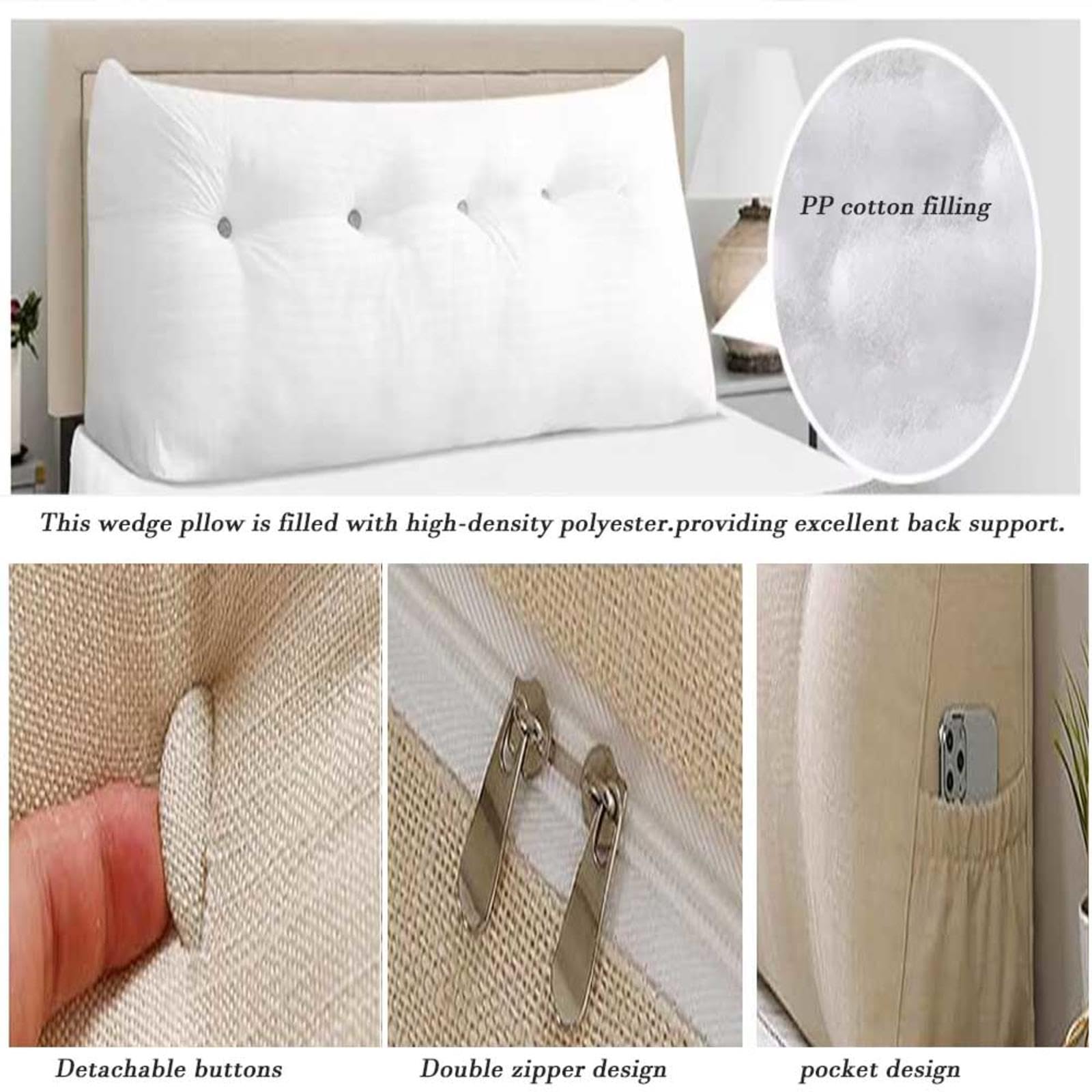 Rückenkissen Sofa Groß Hoch Keilkissen Bett Kopfteil Beine Knie Lesekissen Für Bett Keilkissen Sofa Bürostuhl Auto Stuhl Sofakissen Mit Füllung Und Bezug Lesekissen,#4-100x20x50cm