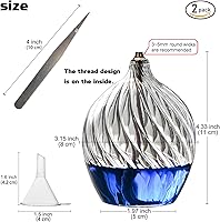 Vista 6 de 2 lámparas de aceite de vidrio pequeño líquido rellenables, velas de aceite de vidrio borosilicato resistente, aspecto único de hilo interno
