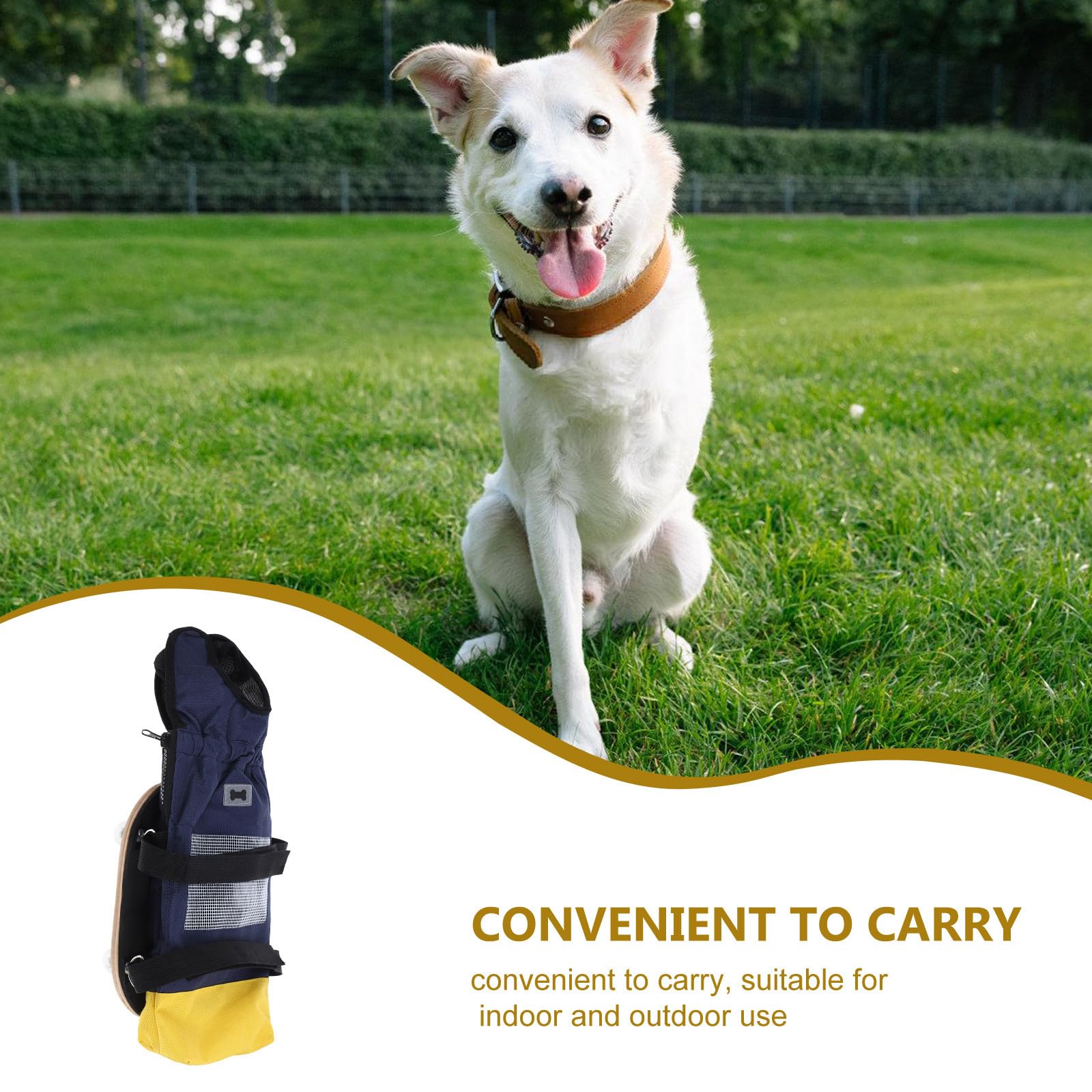 Carrellino per Cani Disabili Regolabile in Poliestere con Ruote Silenziose, Facile da Usare per Passeggiate Indoor e Outdoor di Animali Domestici Anziani