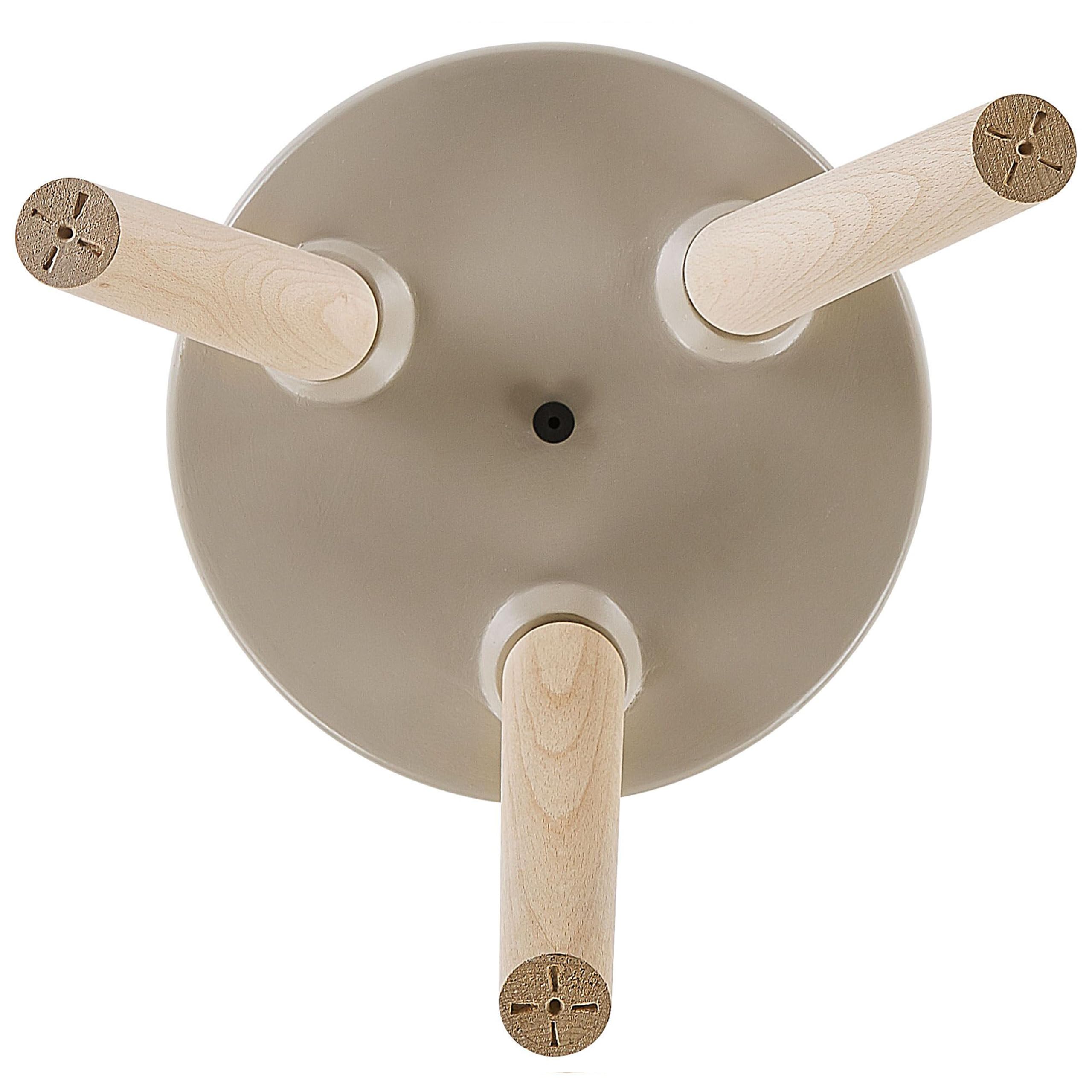 Blumenbehälter in Beige mit 3 Holzbeinen geometrisches Muster ⌀ 25 cm Milina