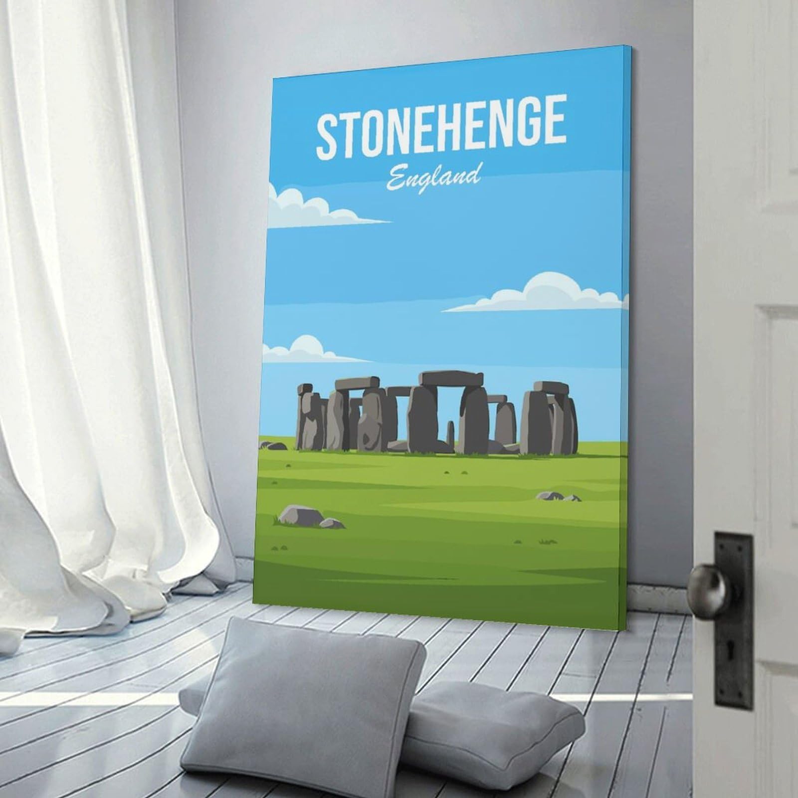 Junmoney Frame-Style-15-1 Stonehenge England Decorative Wall Artwork, 08X12inch(20X30cm), For Living Spaces, Bedrooms Or Relaxed Rooms, Modern Wall Decor For Cosy Interiors
