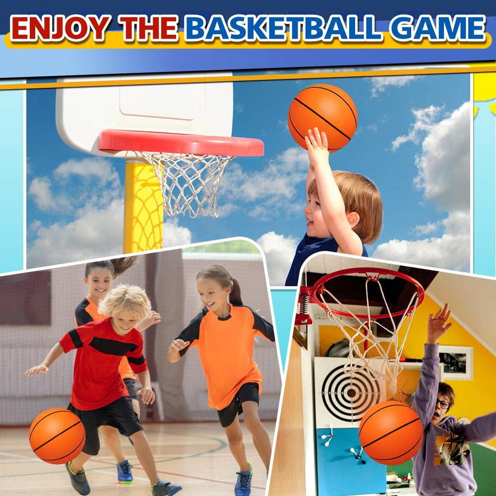 Picabika 9.8’’ Basketball Toys for Kids Adults Basketball Set including Pump for Mini Hoop Replacements balls for Beach Pool Indoors Outdoors Gifts for Teens Boys Girls for Training Games - Image 4