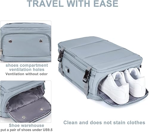 Miniatura 5 de Mochila para mujeres y hombres, bolsa de viaje, resistente al agua, mochila para senderismo, mochila para computadora portátil universitaria, B-gris