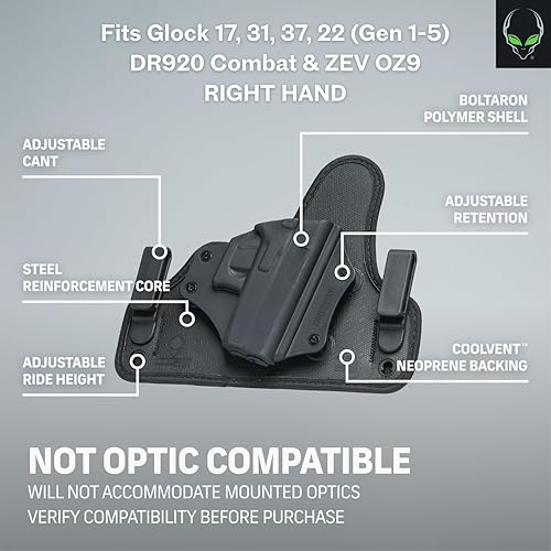 Miniatura 2 de Alien Gear Cloak Tuck 3.5 IWB - Cómodo equipo de transporte diario - Ajuste personalizado - Perfil elegante y duradero - Mano derecha o izquierda -