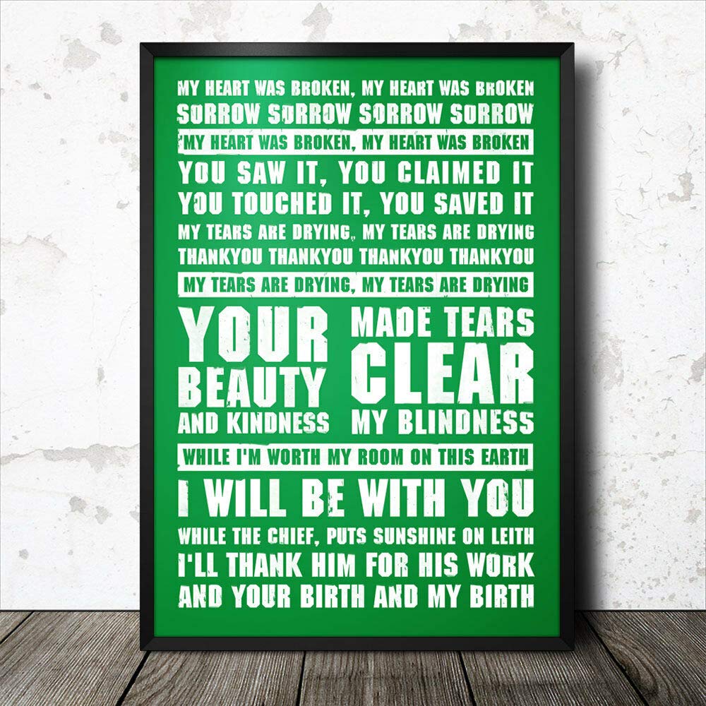 Bioprocess Tinsignc6246 Hibs Hibernian Football Song Lyrics Chant Poster Sunshine On Leith Indoor/Outdoor Wall Decor Metal Sign Poster 8X12 Inch