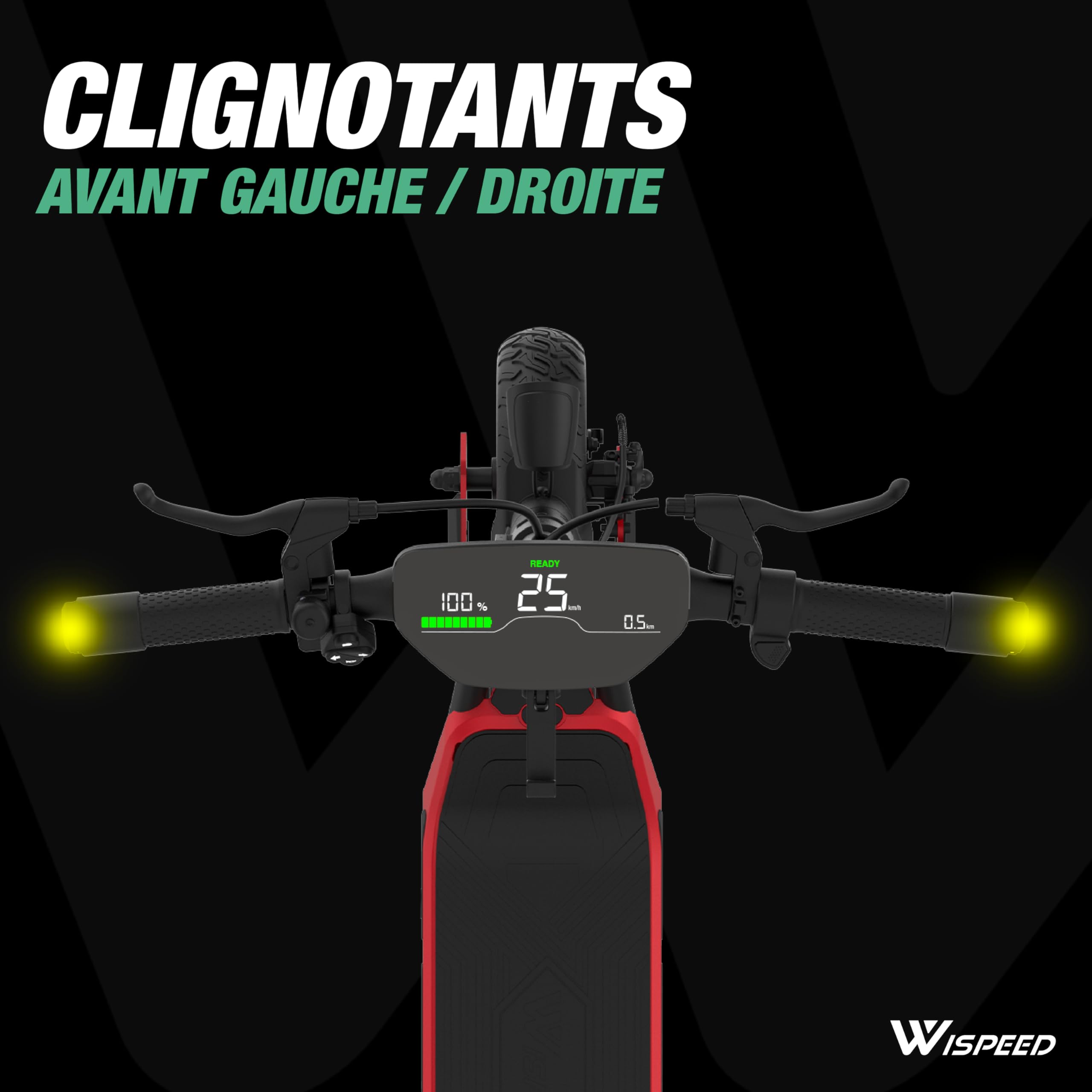 Wispeed - SUVPILOT 150R - Trotinette électrique Off Road - 800 W - Pliable - Pneu Cross 10" - 60km - 25km/h - Deck Ultra Large 20cm - IP65 - IPX6 - Écran LED - Double Frein - Double Suspension - Noir