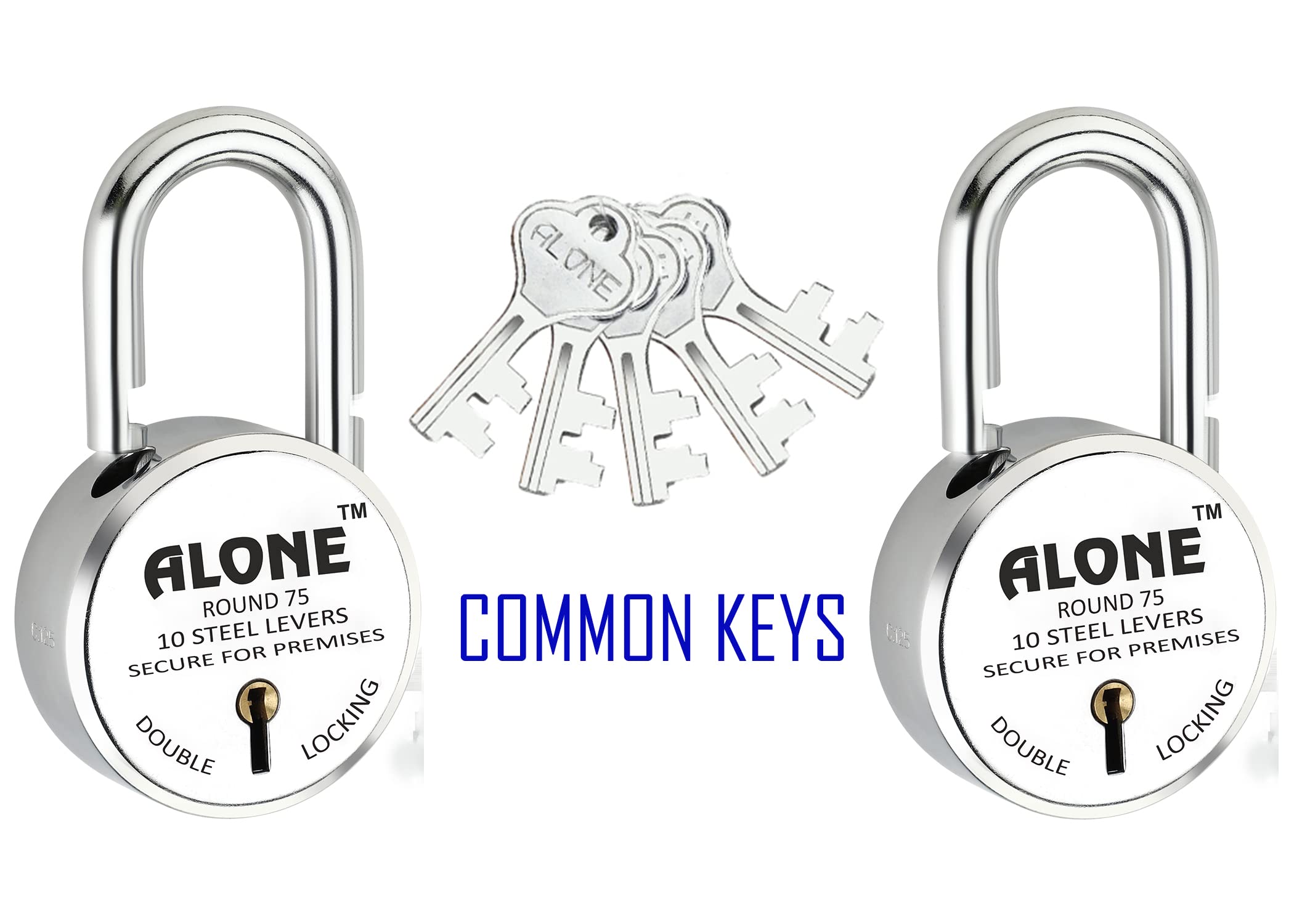 Alone Padlocks Small Size 50mm 6 Keys Lock | Hard Shackle Double Locking | Lock and Keys for Home Door Gate Shop Shutter Office, Chrome Finish Rust Resistance | Made in India (Pack of 01) — Amazon image 14