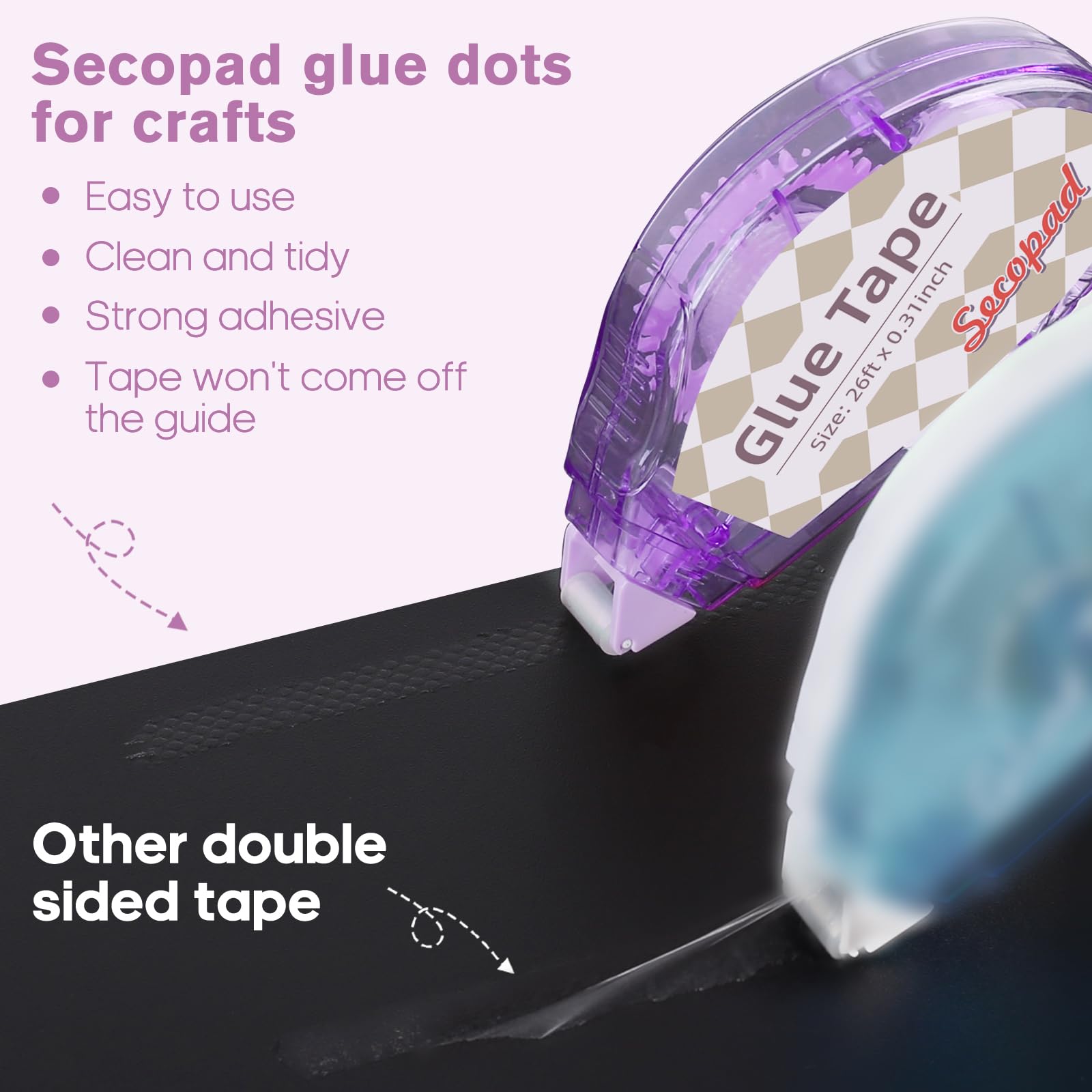 Secopad Scrapbook Tape - 4 Pack, Clear Adhesive -3