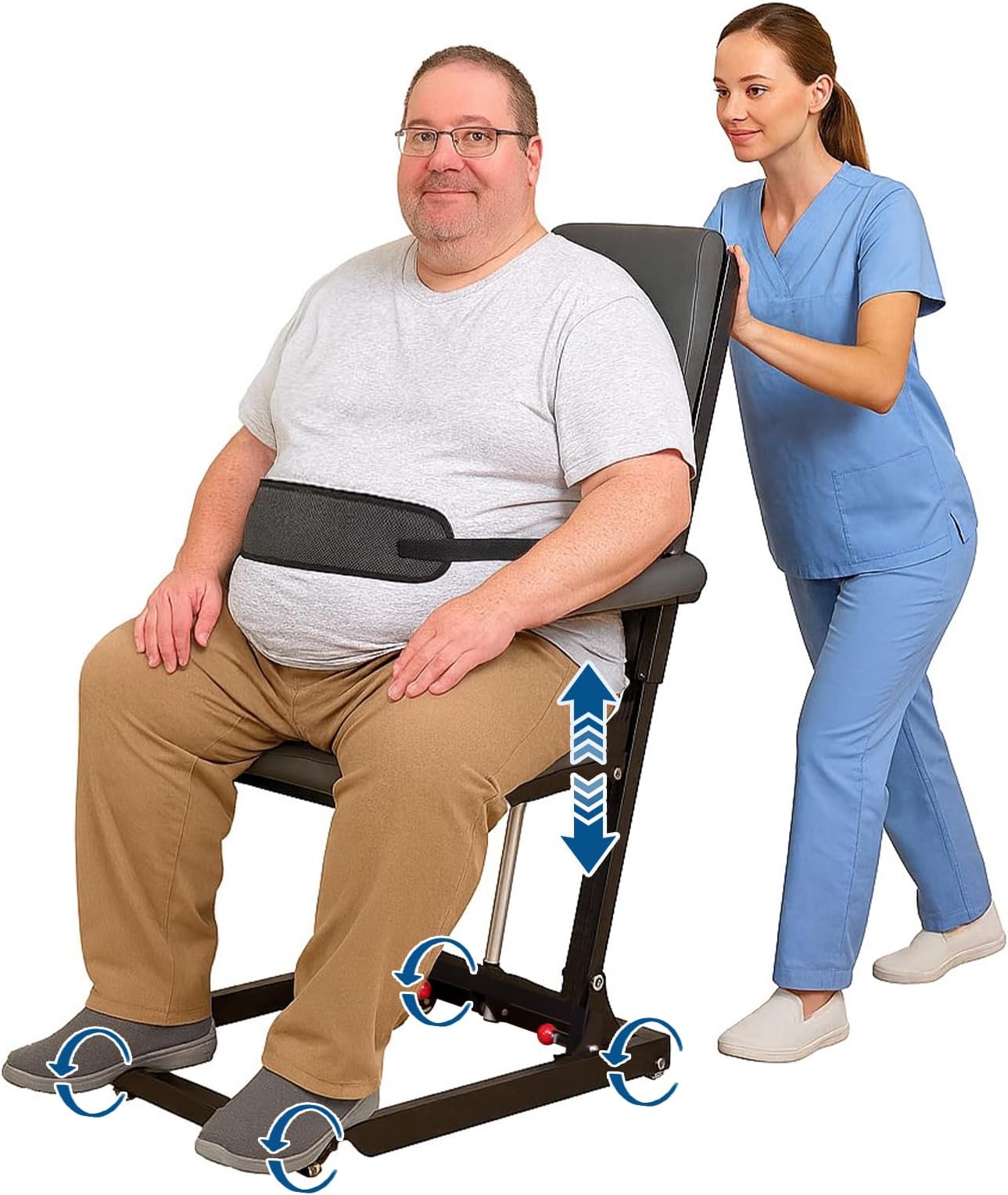 Electric Floor Lift Indoor Movable Chair Lift for Elderly Falls, Devices to Lift Elderly Off Floor with 4 Wheels, Lift Chair with Max Capacity 500 Lbs