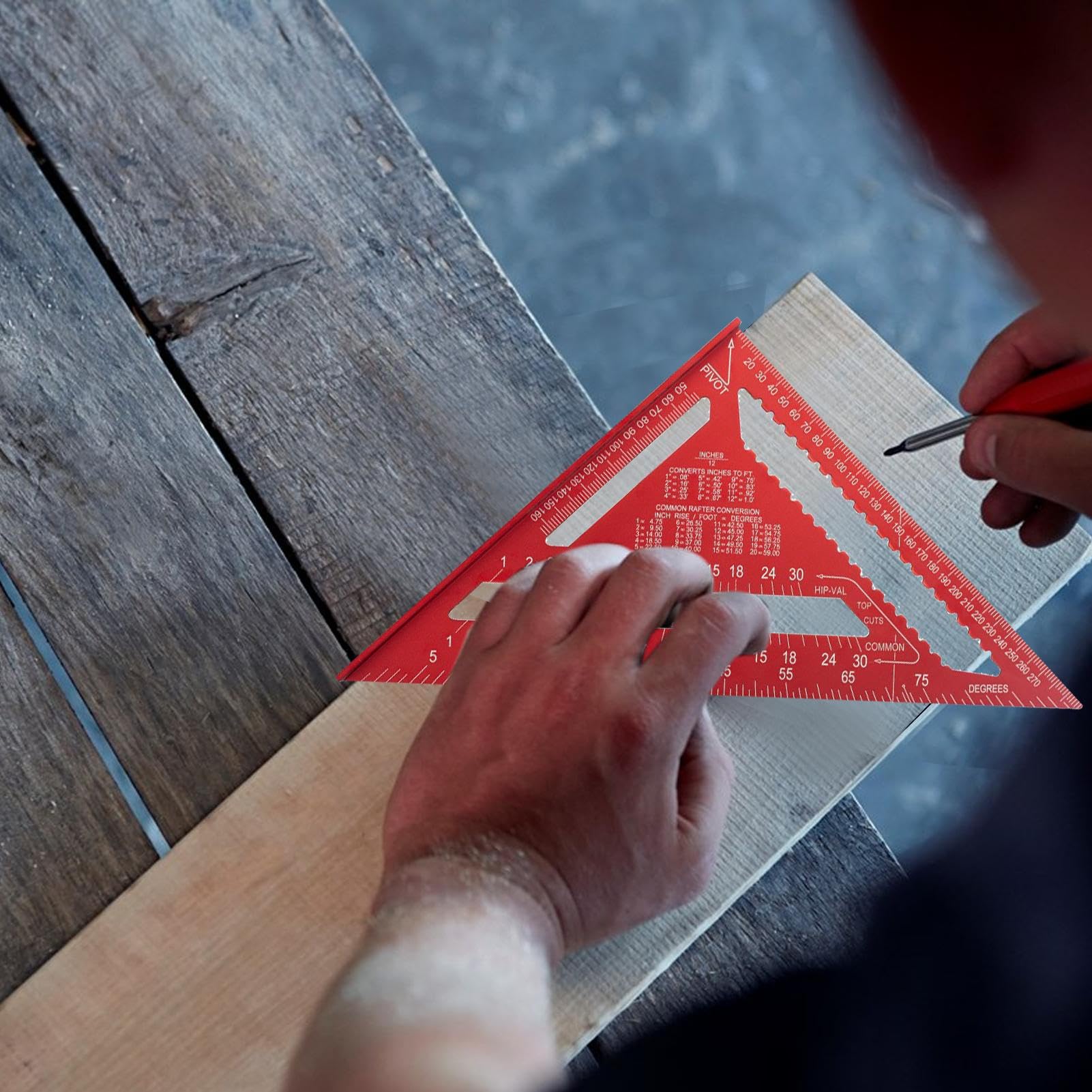 Regla Triangular, escuadra de Carpintero, Herramienta de Aluminio para techos, escuadra métrica, Reglas de ingeniería